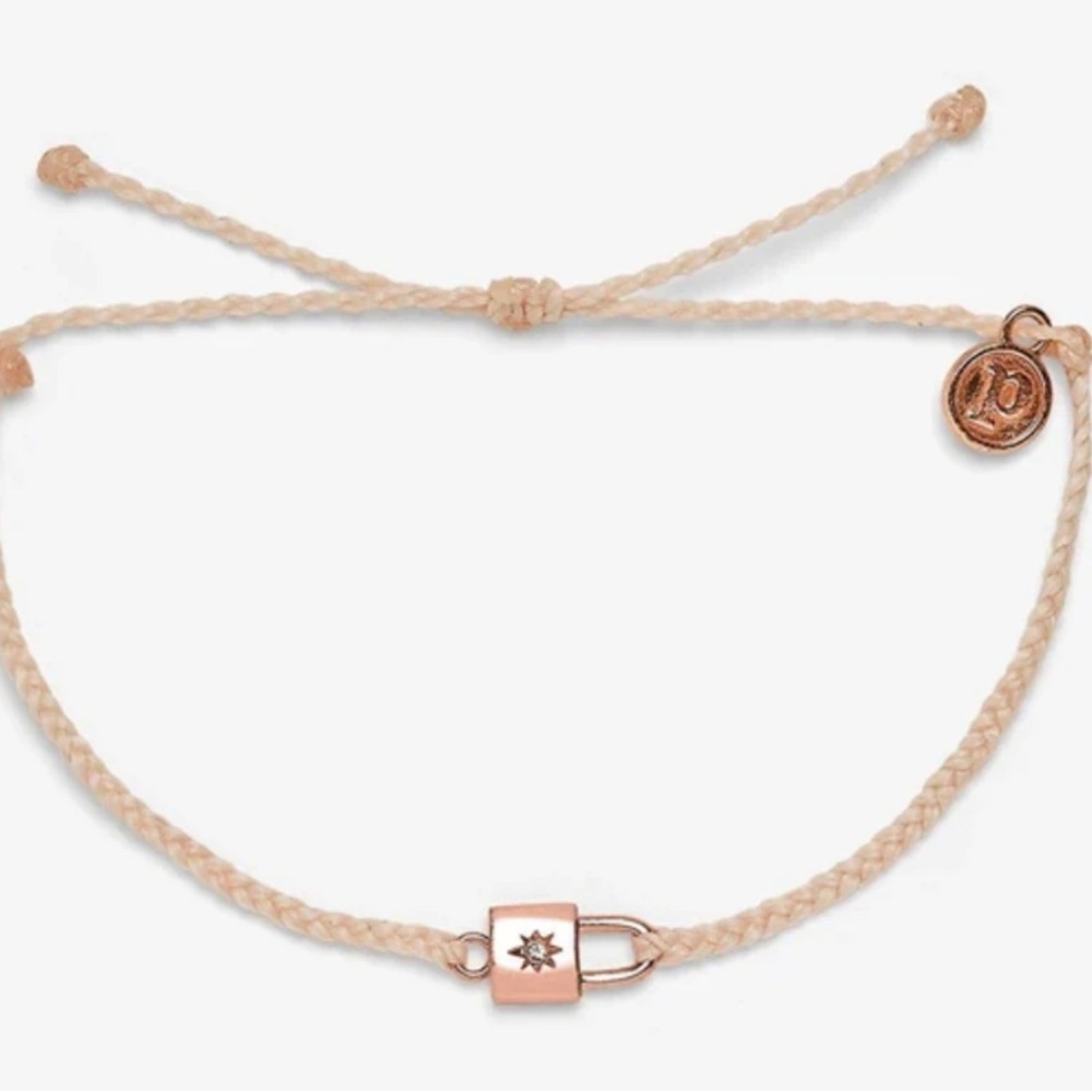 Pura Vida Tan Bracelet with Rose Gold Charm